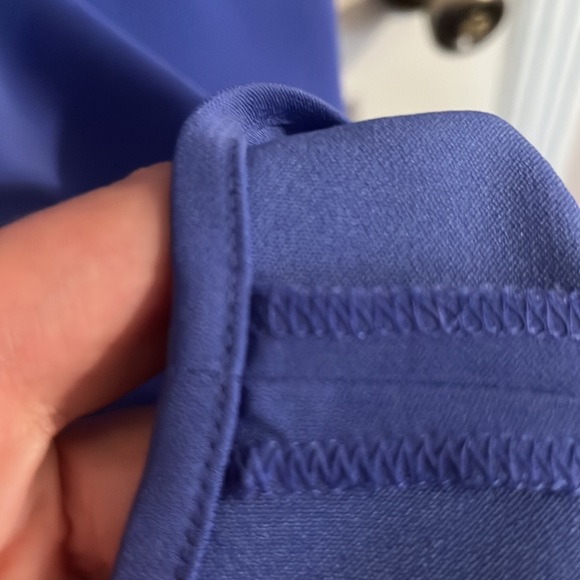 Ann Taylor factory sleeveless dress in periwinkle with faux wrap and tie - Picture 11 of 12